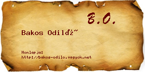 Bakos Odiló névjegykártya